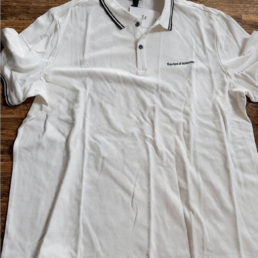 H&M White Polo with Black Contrast Trim